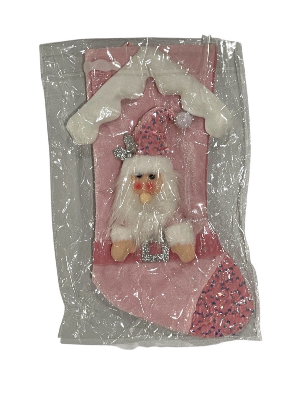 Pink Santa Christmas Stocking